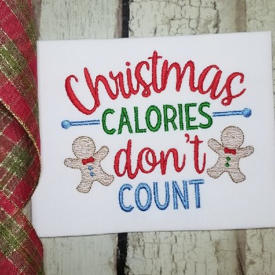 christmas calories machine embroidery design